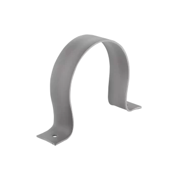 Abrazadera PVC gris 110 mm tipo omega para fijación de tuberías sanitarias en muros o cielos