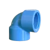 Codo de PVC azul de 1/2 pulgada con hilo interior (HI), ángulo de 90 grados, para sistemas de agua a presión