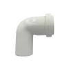Codo PVC sanitario blanco 90 ° de 110 mm con junta de goma elástica para cambio de dirección en tuberías de desagüe