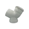 Codo registro PVC sanitario blanco de 110 mm en ángulo 87,5° con sistema de junta de dilatación para inspección y limpieza