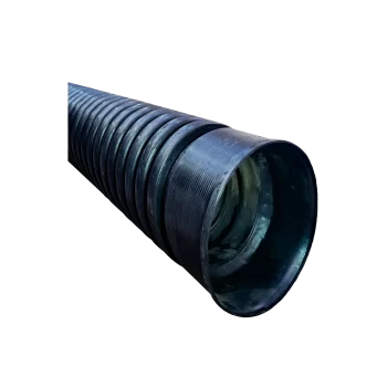 Tubería corrugada de polietileno de alta densidad (HDPE) de doble pared con unión a tope soldada, ideal para drenaje subterráneo y alcantarillado