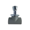 Llave de paso PPR con manilla cromada tipo L para control de flujo en sistemas de tuberías de polipropileno random