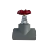 Llave de paso PPR con manilla metálica para control de flujo en sistemas de tuberías de polipropileno random