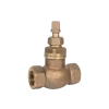 Llave de paso Emos HI-HI de bronce de 1/2 pulgada sin manilla, utilizada en instalaciones de agua potable y sistemas sanitarios