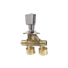 Llave de paso PEX-A de 1/2 pulgada con campana cromada, ideal para instalaciones de agua potable y calefacción