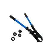 Prensa manual de acero para tuberías PEX-AL-PEX de 16 a 32 mm, con cabezal giratorio y mandíbulas intercambiables