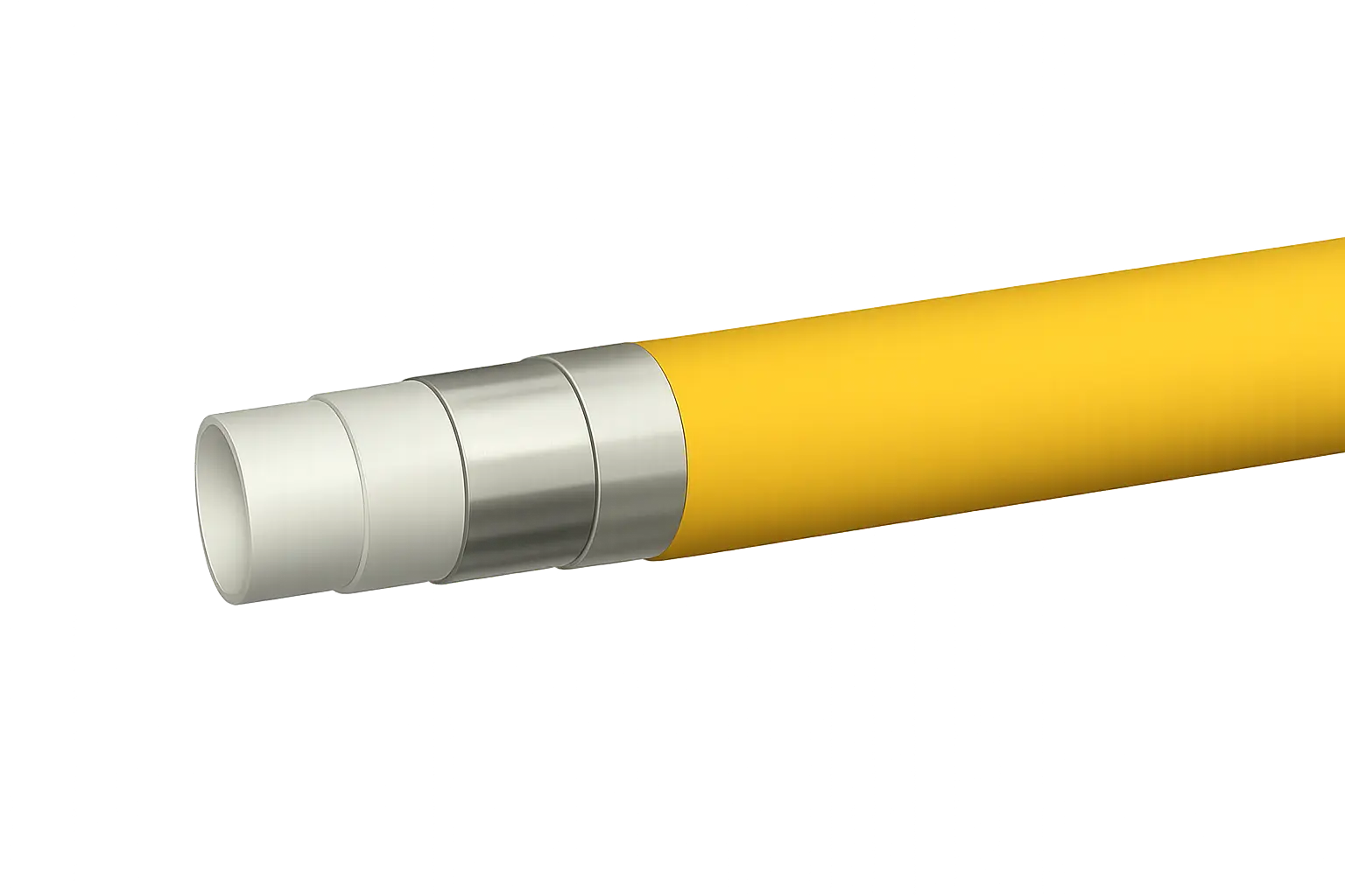 Corte en cinco capas de la tubería PEX AL PEX Gas certificada bajo NCh 2261